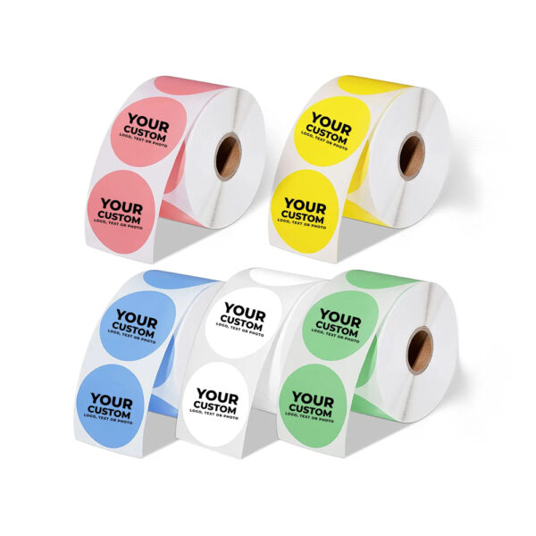 Custom Colored Thermal Labels (Round)