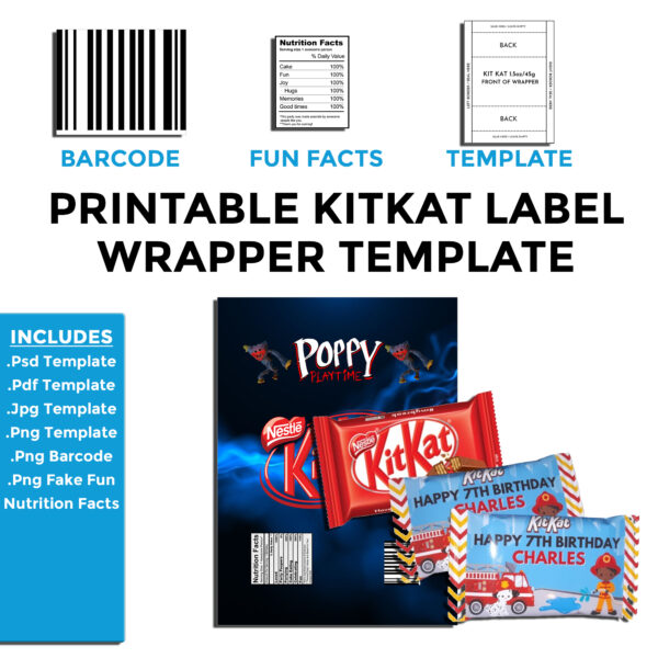 Wrap Template For DIY KitKat Bars