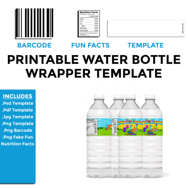 Wrap Template For DIY Water Bottle Labels