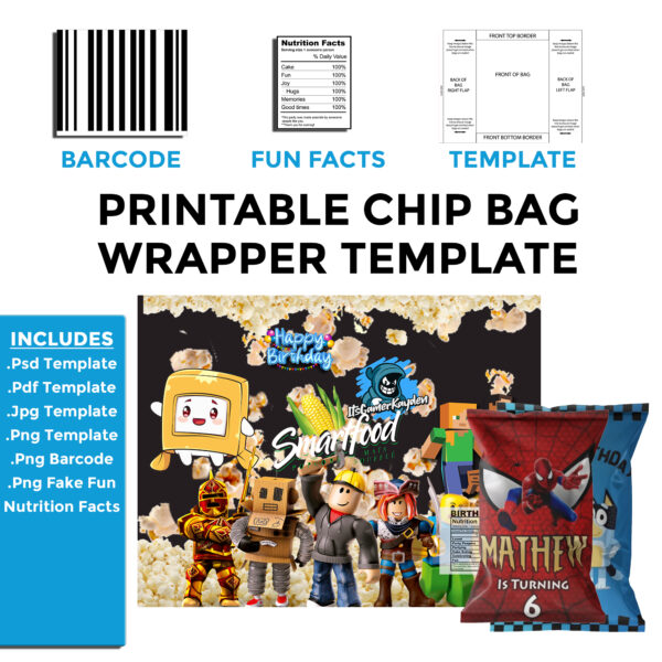 Wrap Template For DIY Chip Bags