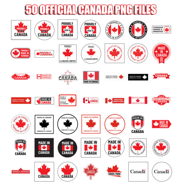 Official Canada Graphics Package, Png Files And Designs For Stickers, Labels, Branding And Printing