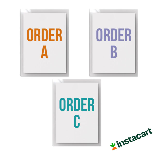 Instacart Shopper Order Organizer Cards (3 Pcs)
