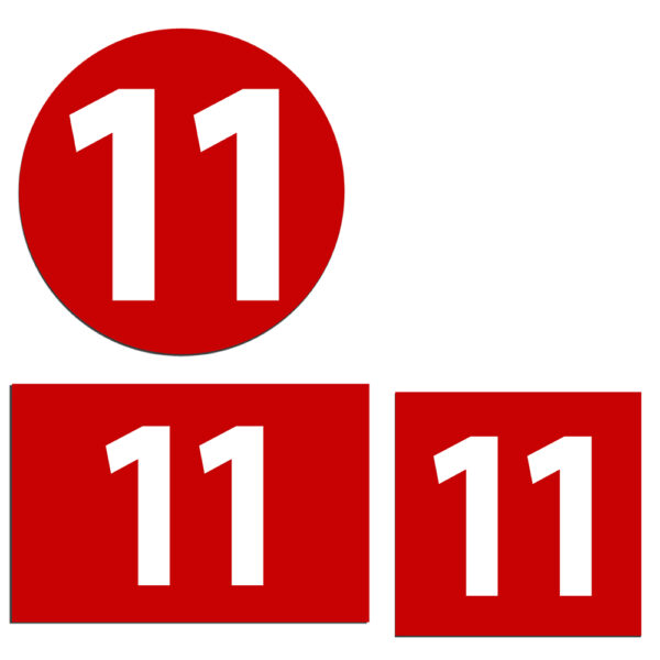 Number 11 Labels