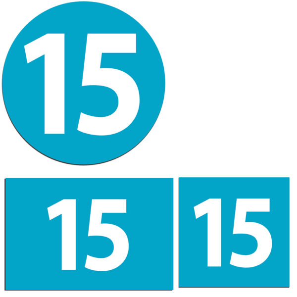 Number 15 Labels