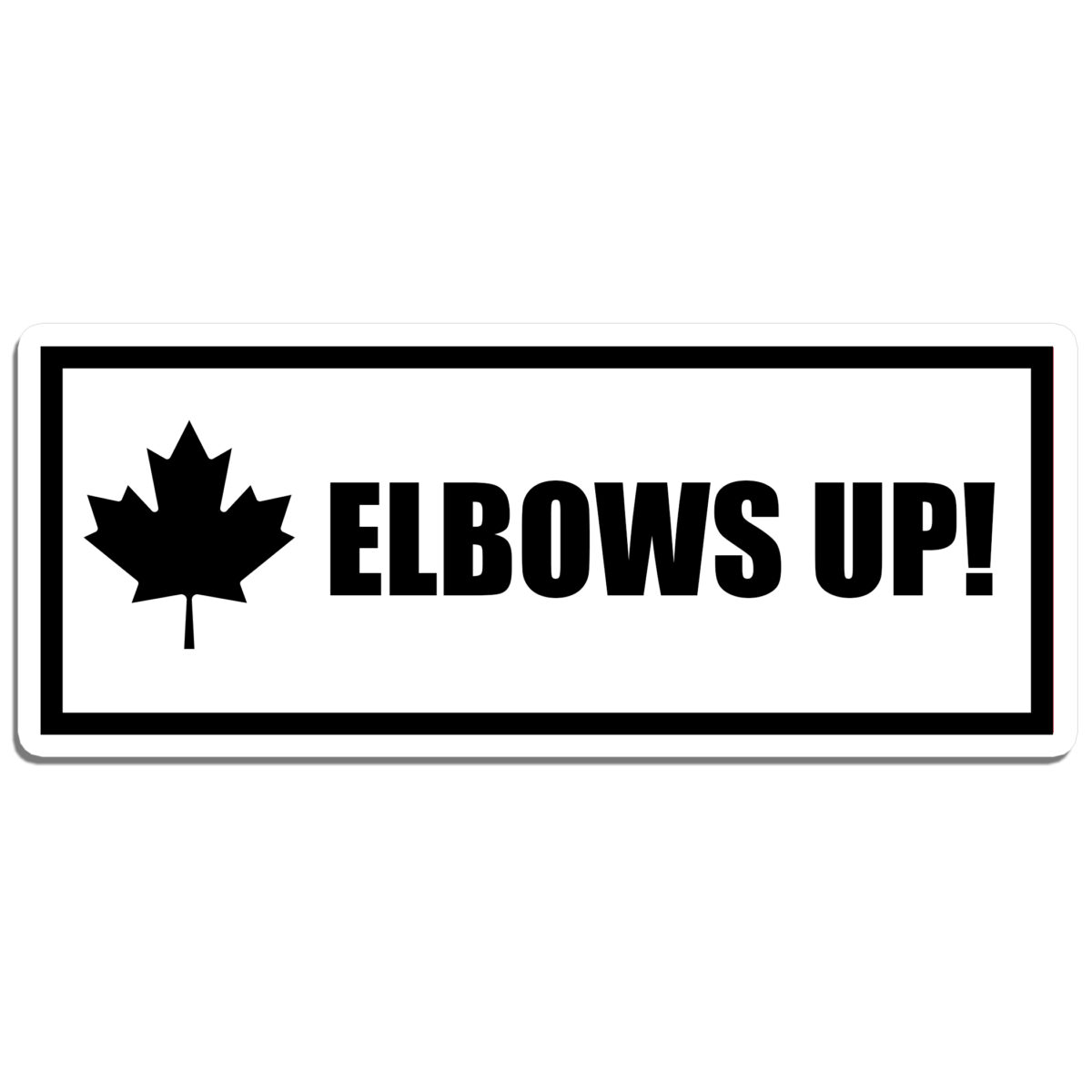 Elbows Up Rectangle Stickers (Black)