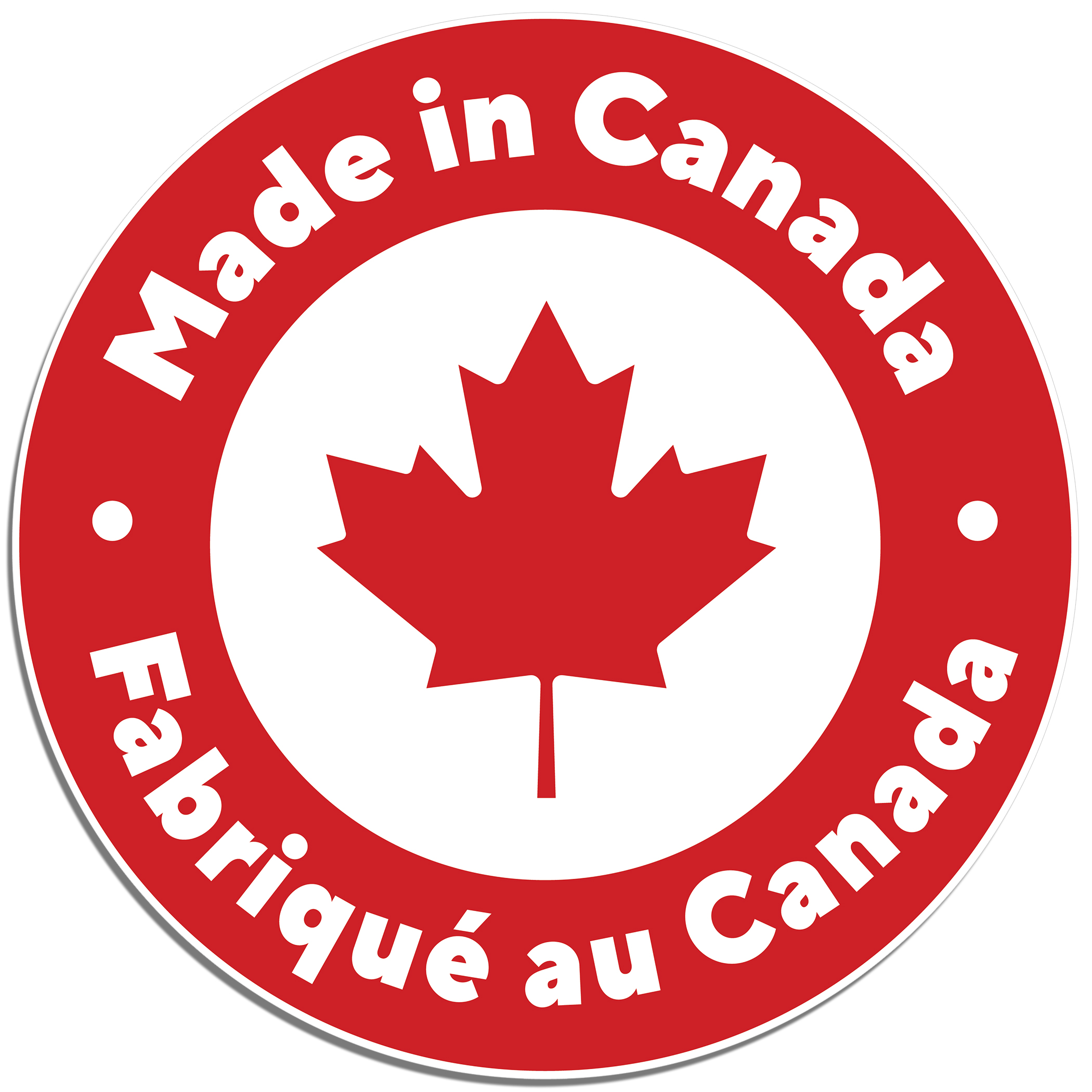 Buy Made In Canada Bilingual Circle Corporate Stickers As Low As $9.99!