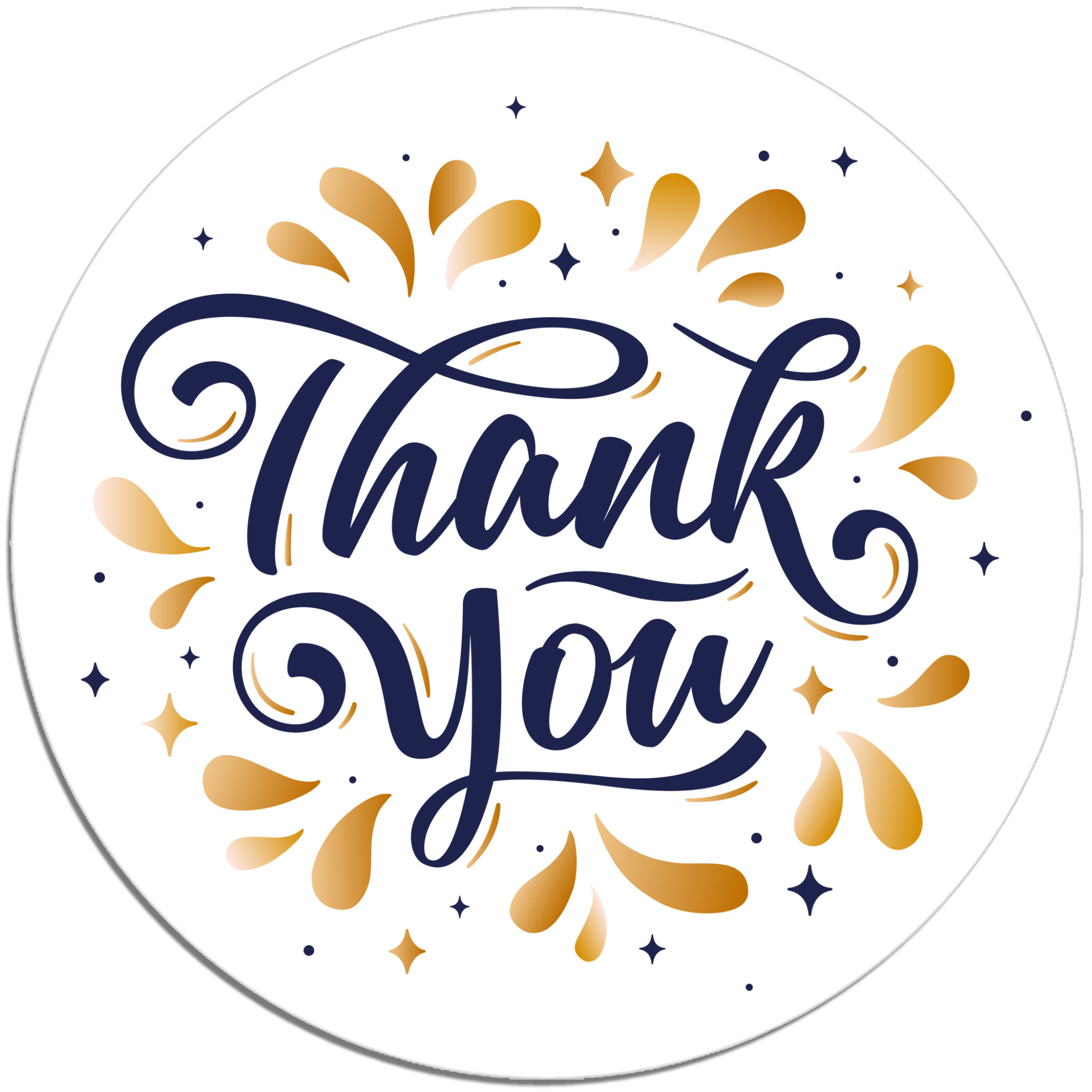 Buy Thank You Circle Stickers (Golden Style) As Low As $9.99!