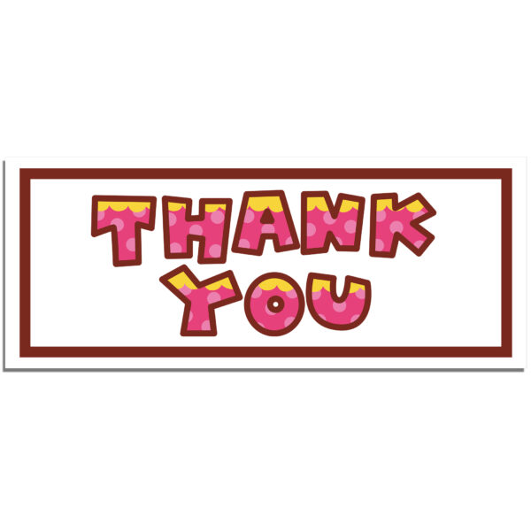 Thank You Rectangle Stickers (Happy Style)