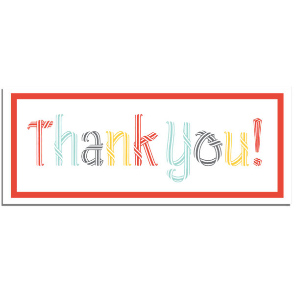 Thank You Rectangle Stickers (Art Style)