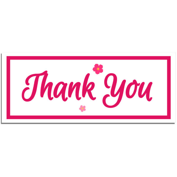 Thank You Rectangle Stickers (Pink Style)