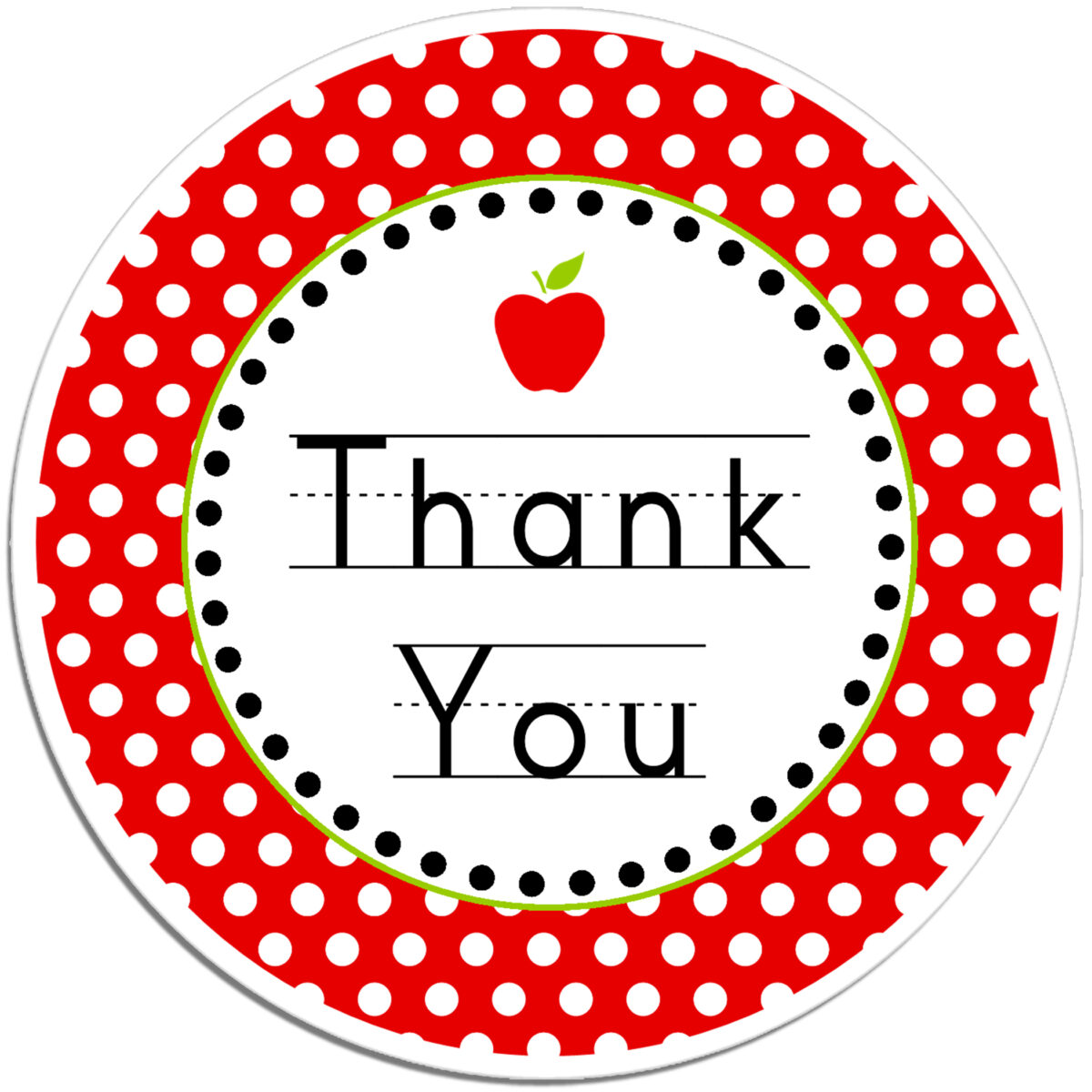 Circle Thank You Stickers For Teachers