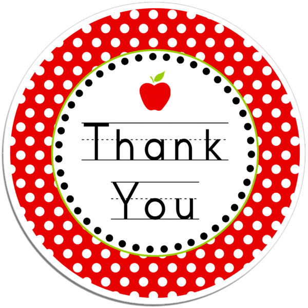 Circle Thank You Stickers For Teachers