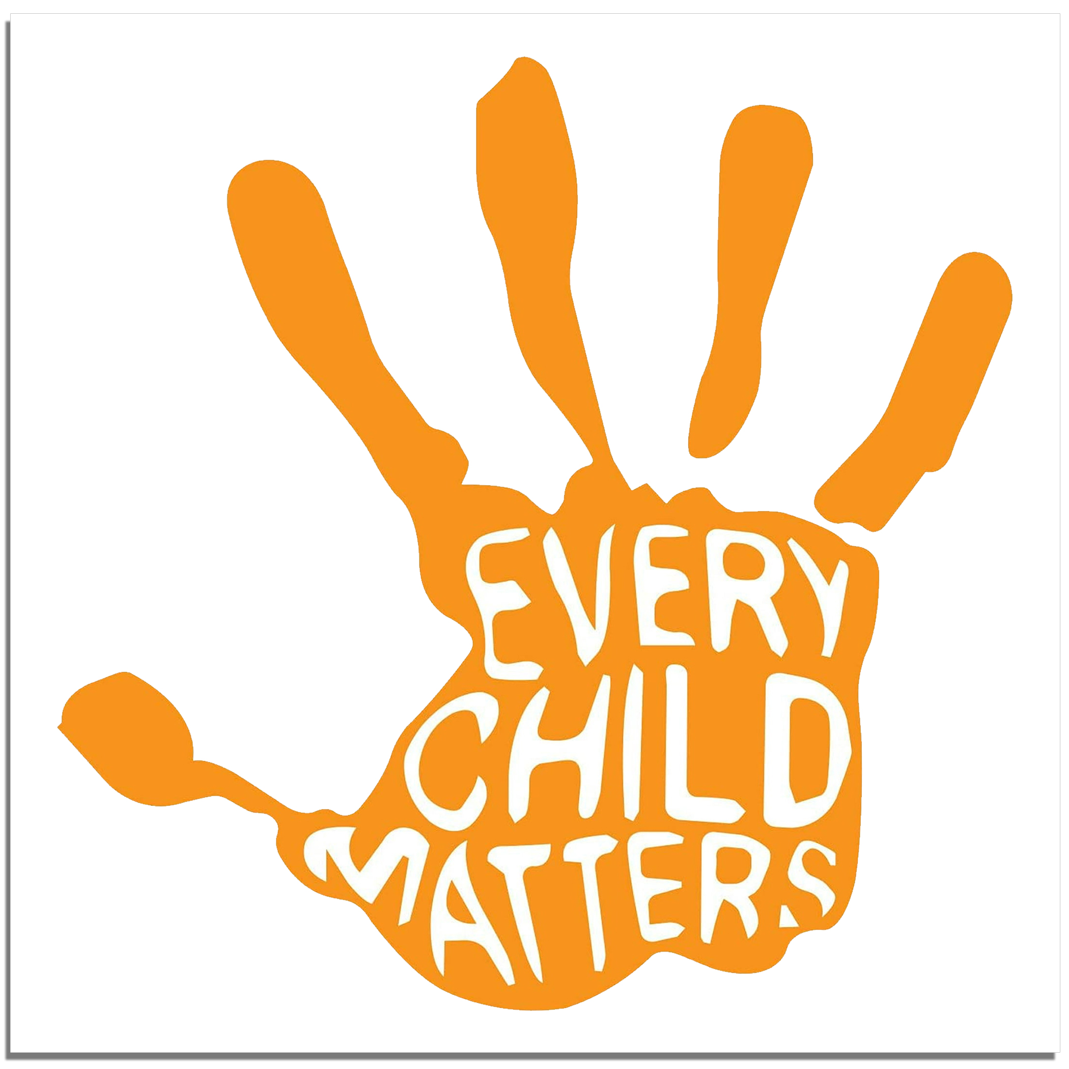 Buy Every Child Matters Square Stickers (Orange Handprint Style) As Low ...