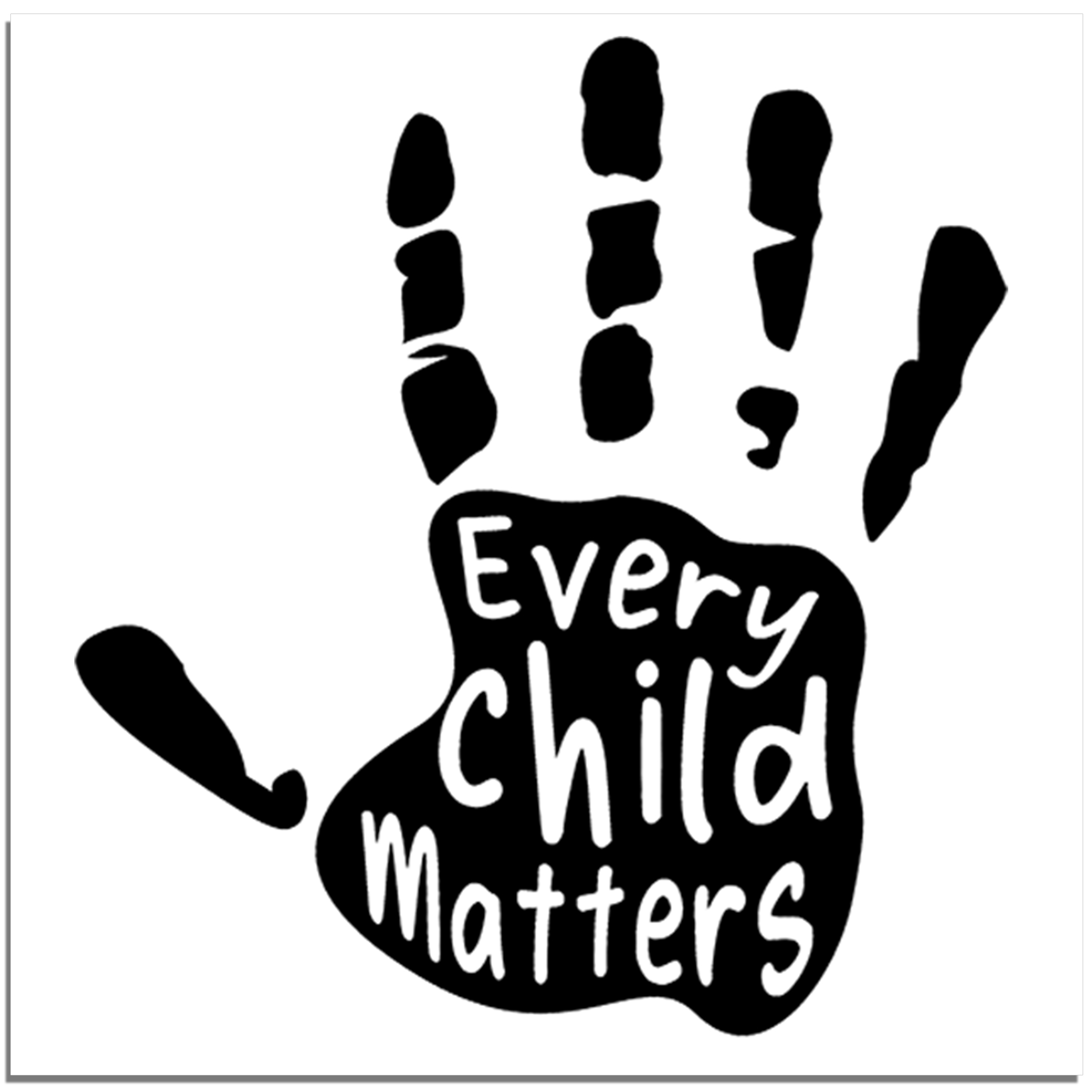 Buy Every Child Matters Square Stickers (Black And White Handprint ...